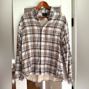 NWT JACHS Men’s Bolivar Plaid Stretch Doublecloth Shirt, Large Short Length 26”